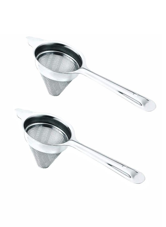 Brunchy Stainless Steel Tea Strainer Steel Chai Chhalni - Tea Infuser Chalni & Coffee Strainer - Durable Tea Filter Stainless Steel for Perfect Brewing and Easy Cleaning (2, Conical Small) - Image 1
